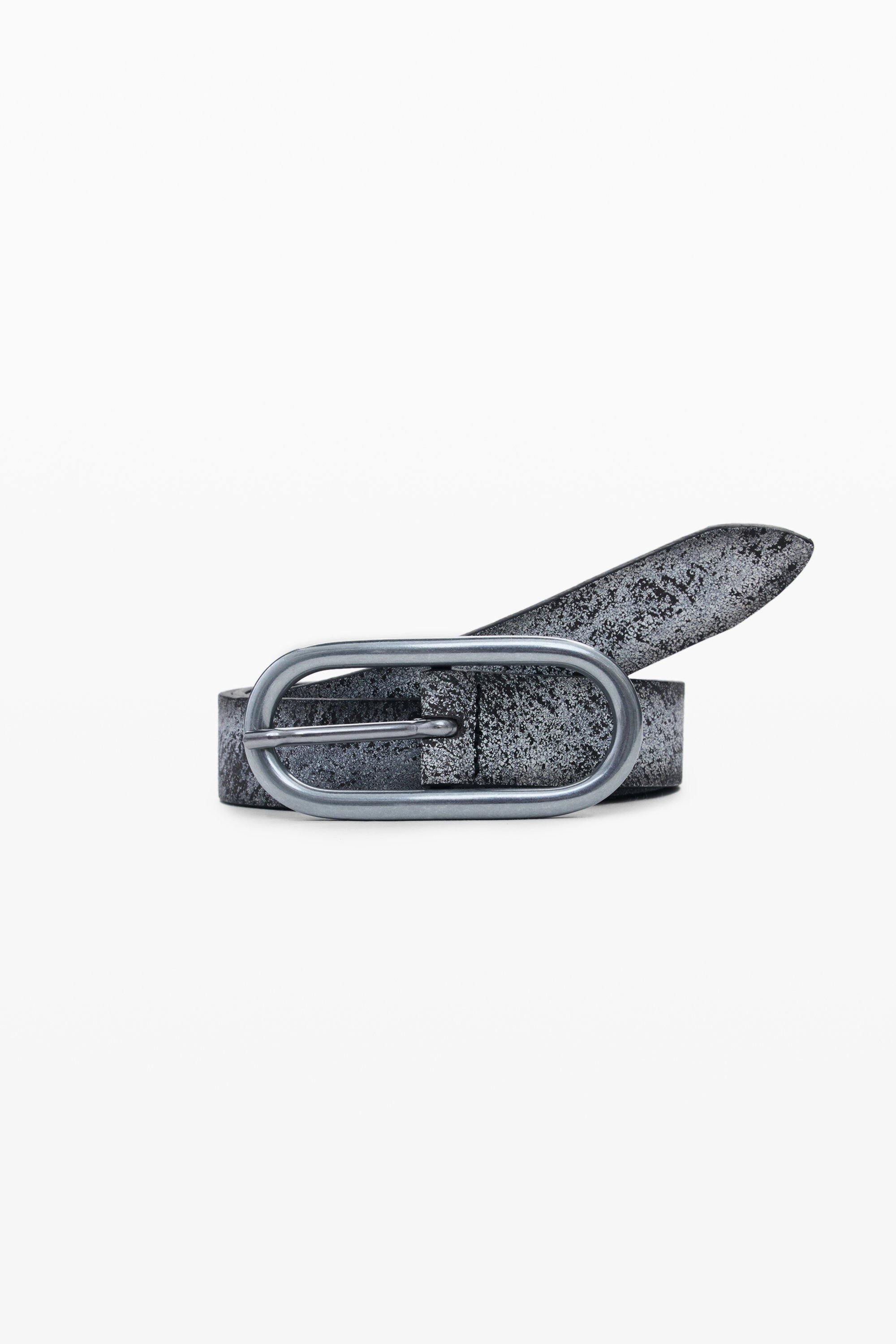 Desigual GRIJZE LEREN RIEM - MATERIAL FINISHES