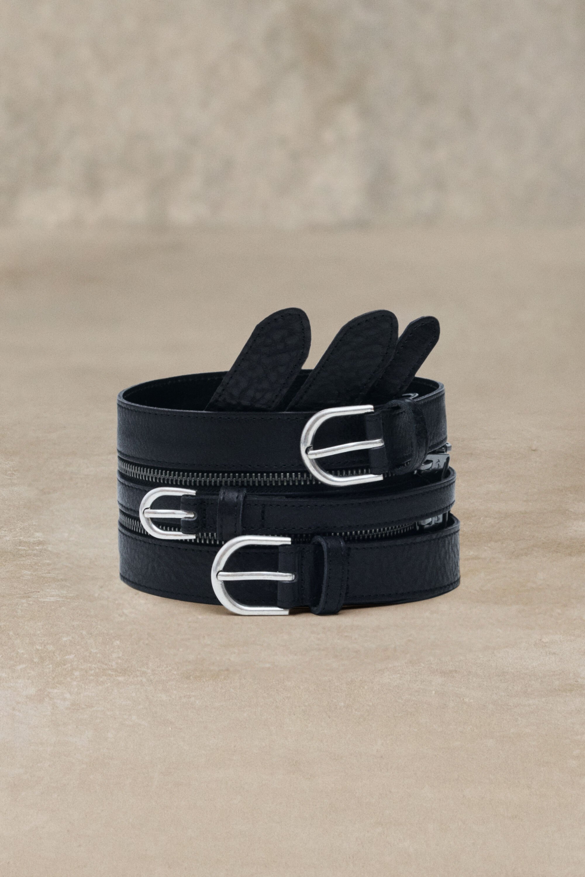 Desigual Drievoudige riem van leer studio - BLACK