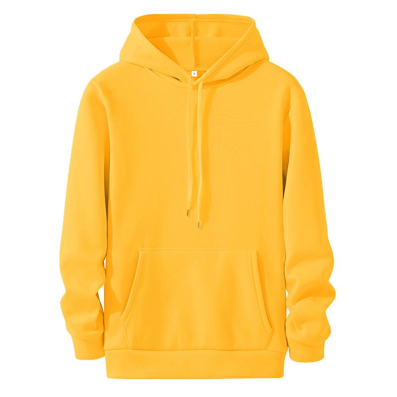 Man world-1 Heren effen kleuren hoodies met lange mouwen, casual sweatshirts, capuchon, hardloopsport, trui met capuchon 3XL geel