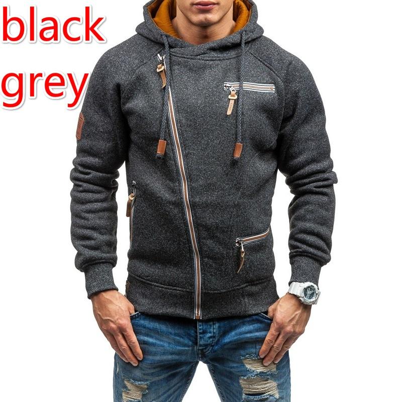 MAO MAO DIAN Trendy heren sweatshirt met lange mouwen en capuchon, rits herfstjas heren katoenen sport hoodies uitloper XL