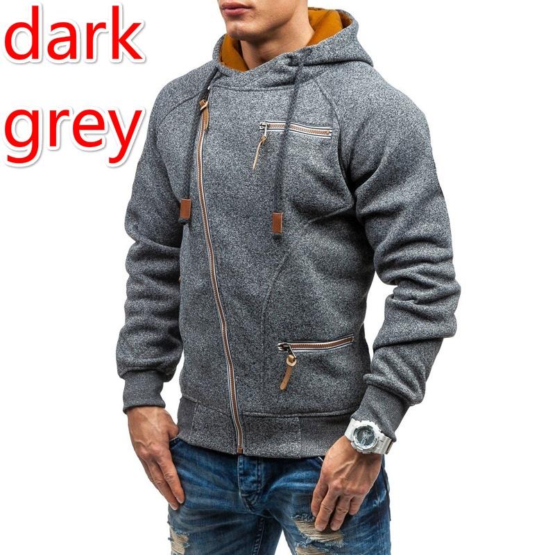 MAO MAO DIAN Trendy heren sweatshirt met lange mouwen en capuchon, rits herfstjas heren katoenen sport hoodies uitloper M