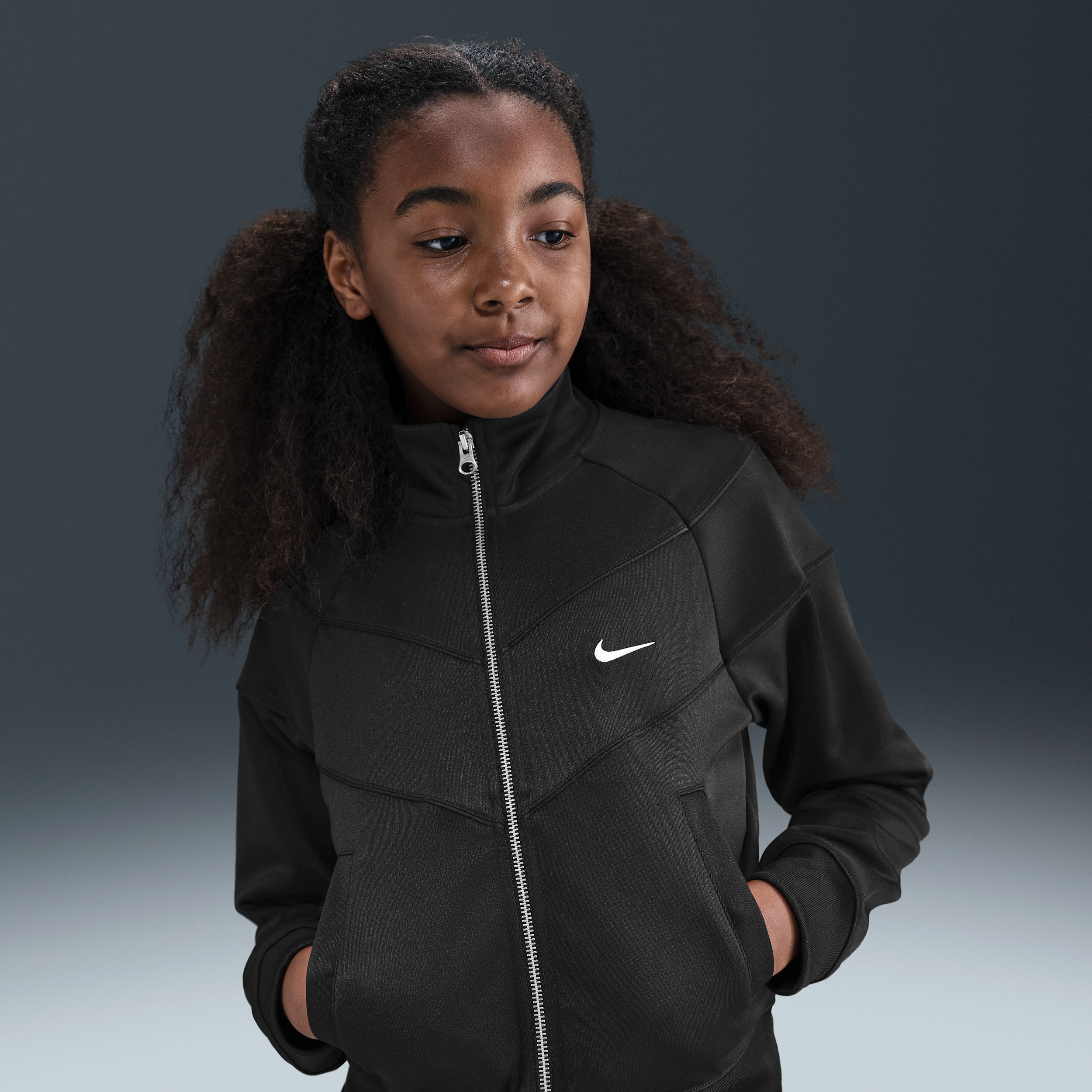 Nike knit trainingsjack voor meisjes - Zwart