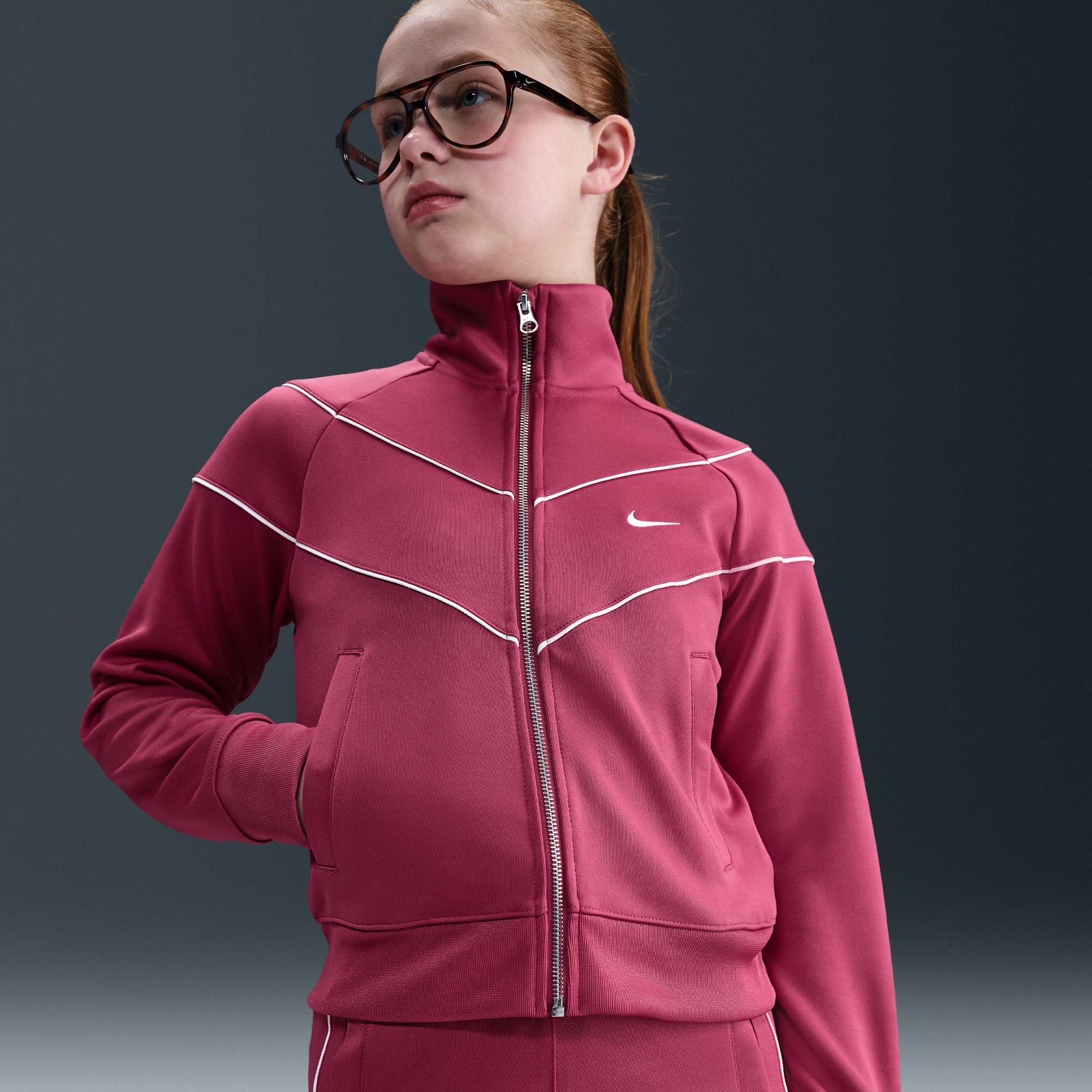 Nike knit trainingsjack voor meisjes - Paars