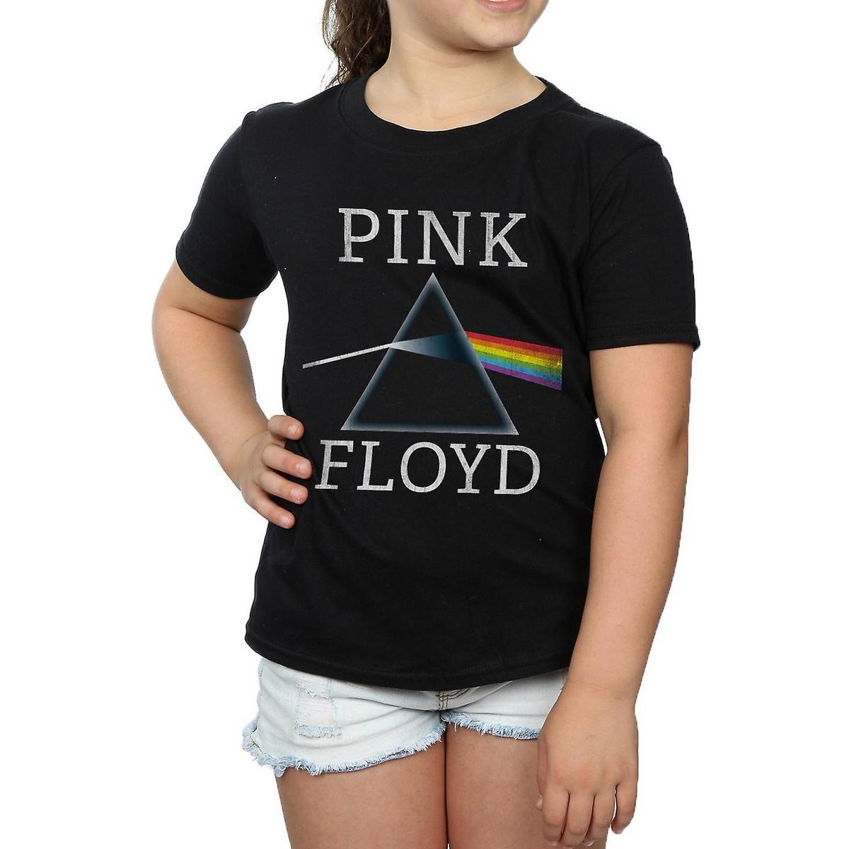 Pink Floyd Girls Dark Side Of The Moon Prism-katoenen T-shirt 3-4 Years zwart