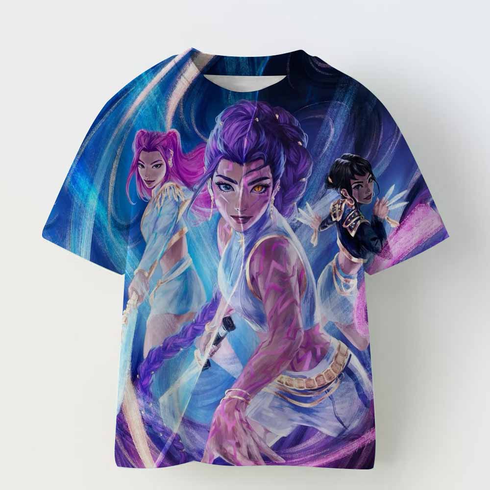 Haijian02 Children's Clothing KPop Demon Hunters Fans Gifts Kids Clothes Fashion Casual Tops 2025 Hot Movie Soft Baby Girls T Shirt 160