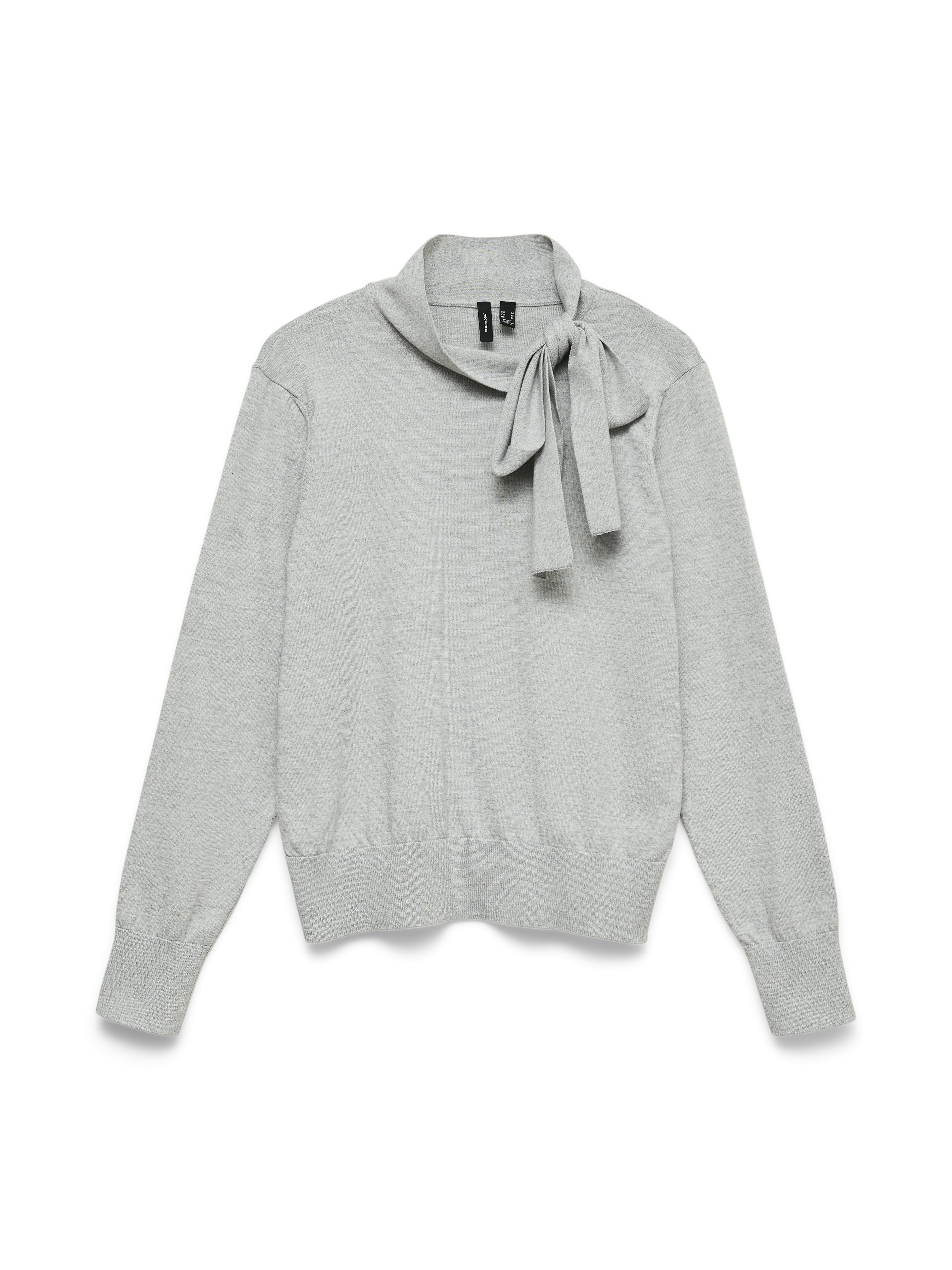 Vero Moda vmnina bow ls knit pullover exp 10343626 medium grey melange