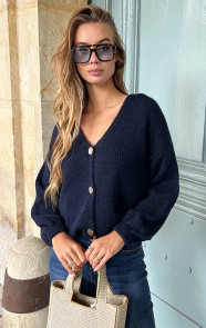 Jurkjes Comfy Button Cardigan Navy