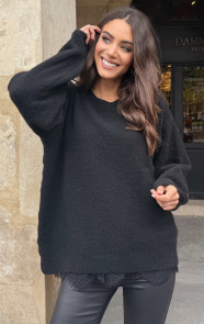 Jurkjes Soft Melange Sweater Zwart