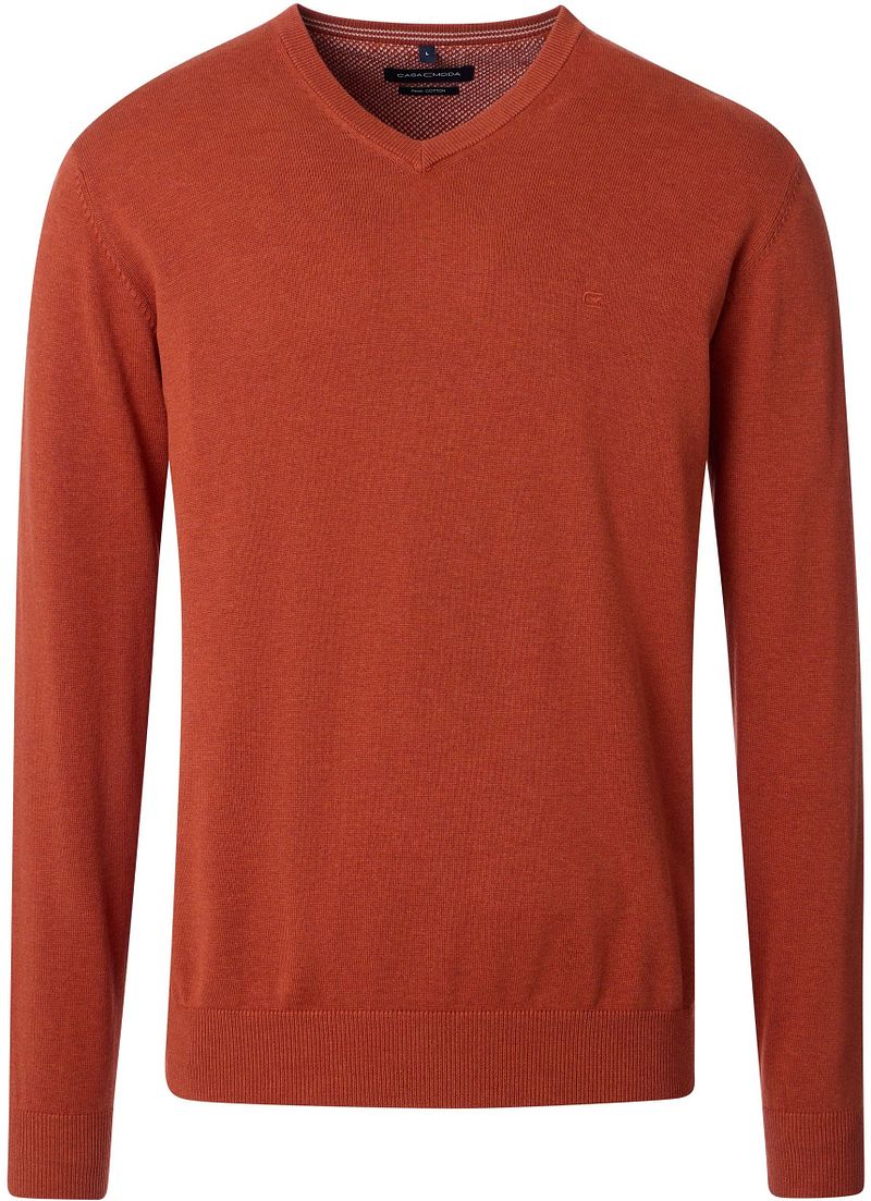 Casa Moda Pullover V-Hals Oranje Brique