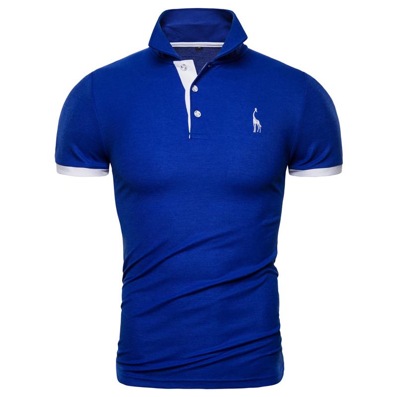 AIOPESON Men Fashion Usegiraffe Zomer Casual Polo Shirt Heren Mode Zelfontplooiing Polo Katoen Hoogwaardig Zakelijk Polo Shirt T-shirt Korte Mouwen L blauw