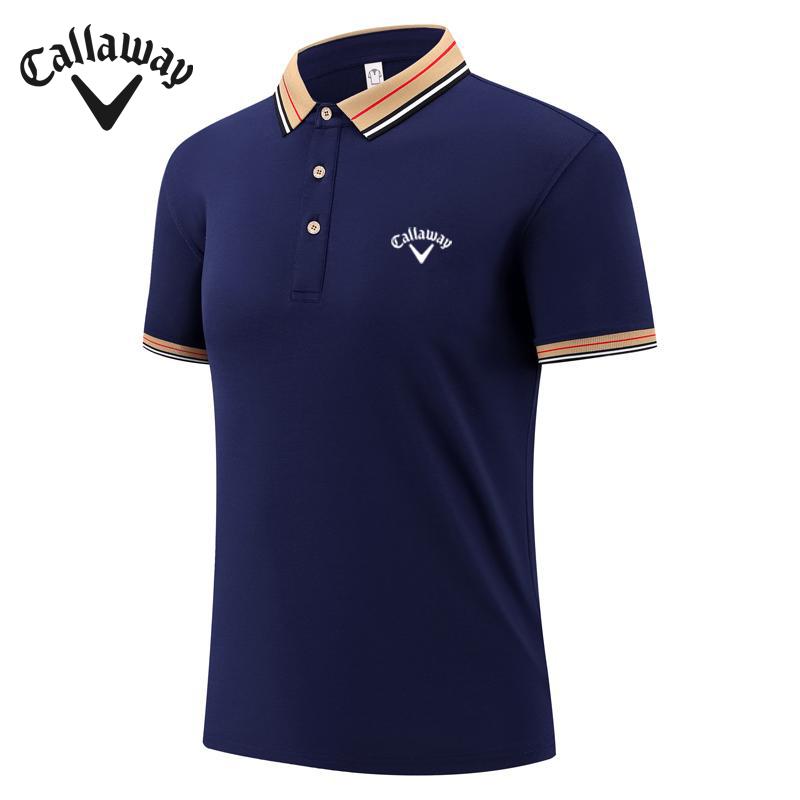Callaway Summer 2025 New Embroidered Business Casual Lapel Polo Shirt, Comfortable New Skin Couple Polo Shirt 2XL