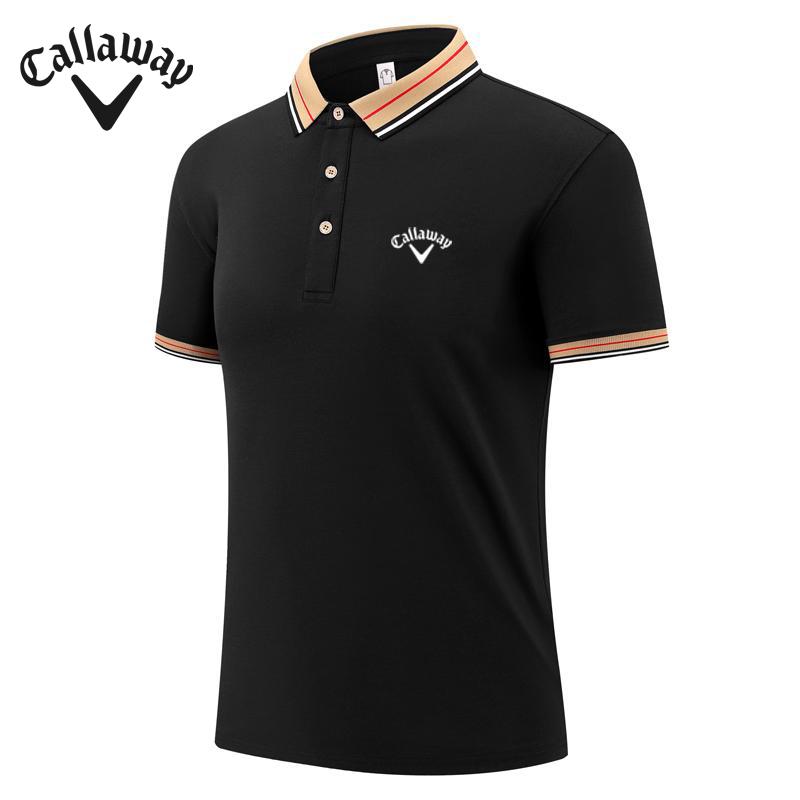 Callaway Summer 2025 New Embroidered Business Casual Lapel Polo Shirt, Comfortable New Skin Couple Polo Shirt 2XL
