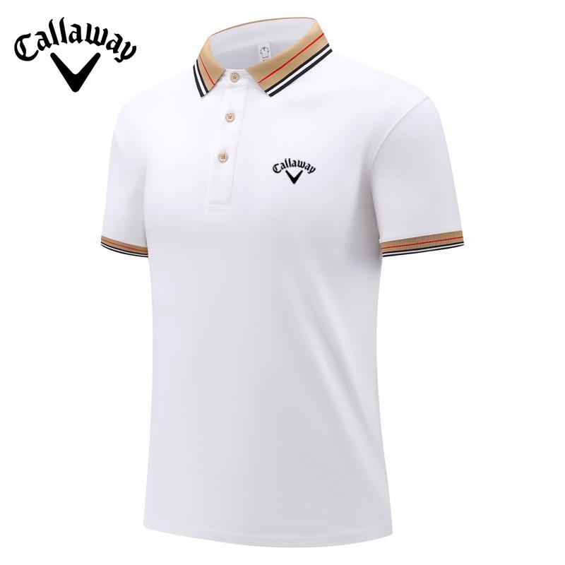 Callaway Summer 2025 New Embroidered Business Casual Lapel Polo Shirt, Comfortable New Skin Couple Polo Shirt XL