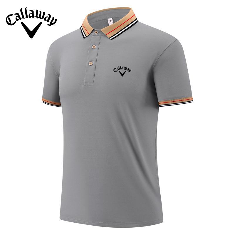 Callaway Summer 2025 New Embroidered Business Casual Lapel Polo Shirt, Comfortable New Skin Couple Polo Shirt XL