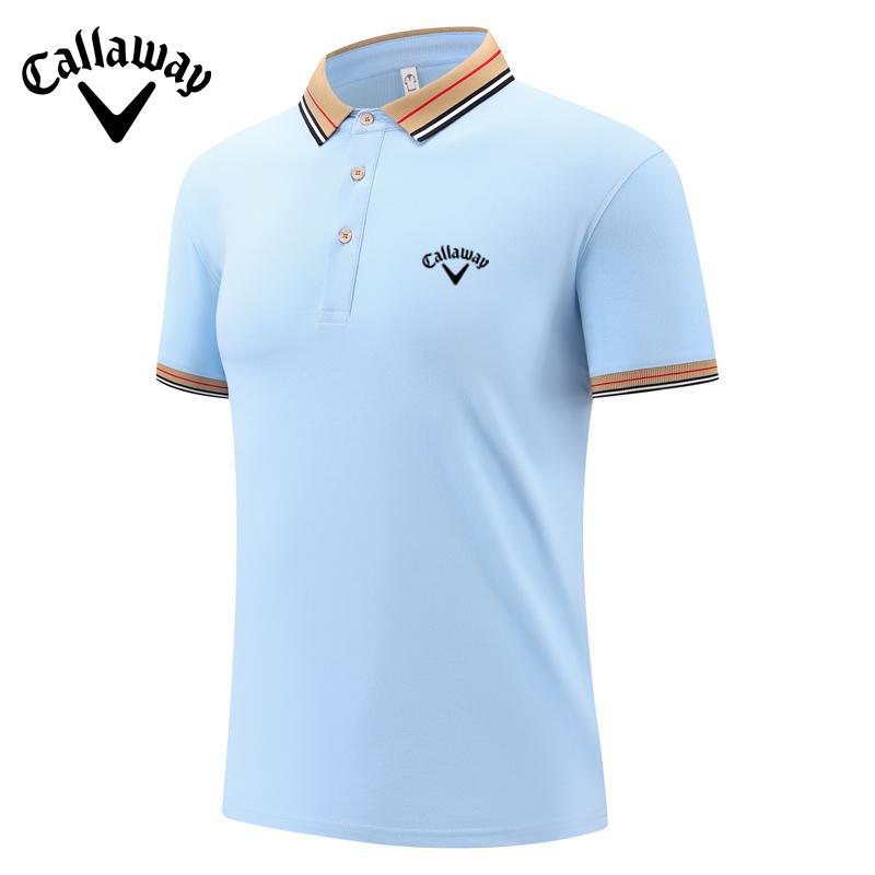 Callaway Summer 2025 New Embroidered Business Casual Lapel Polo Shirt, Comfortable New Skin Couple Polo Shirt 2XL
