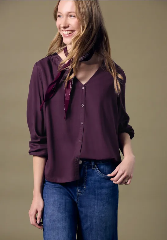 Street One Studio V-hals blouse met knopen -