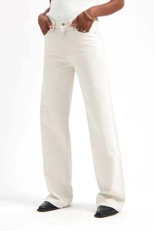 Kuyichi Damen vegan Jeans Locker Schlaghose Harper Ecru