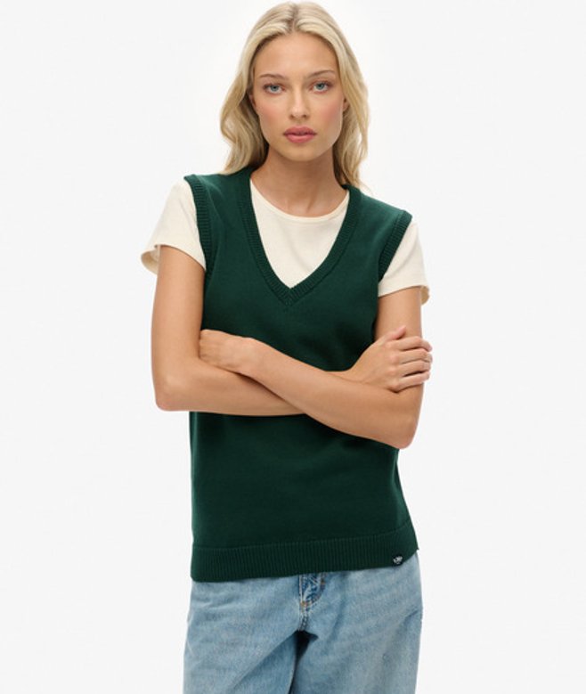 Superdry Athletic Essentials Gebreide Tanktop Green