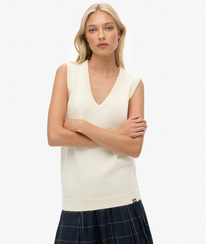 Superdry Athletic Essentials Gebreide Tanktop White
