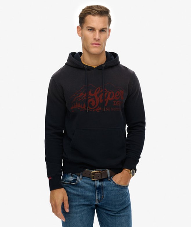Superdry Lo-fi Outdoors Hoodie met Relaxte Pasvorm Blauw
