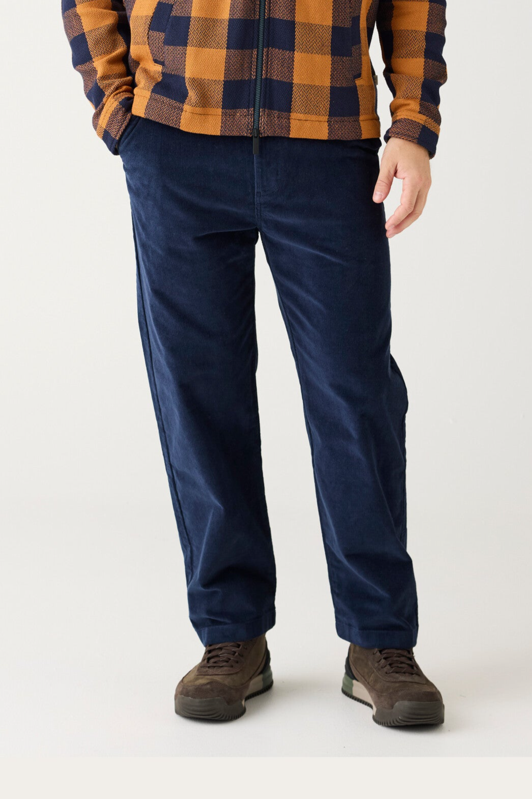 KnowledgeCotton Apparel Herren vegan Chino-Hose Flint Wide Corduroy Night Sky Navy