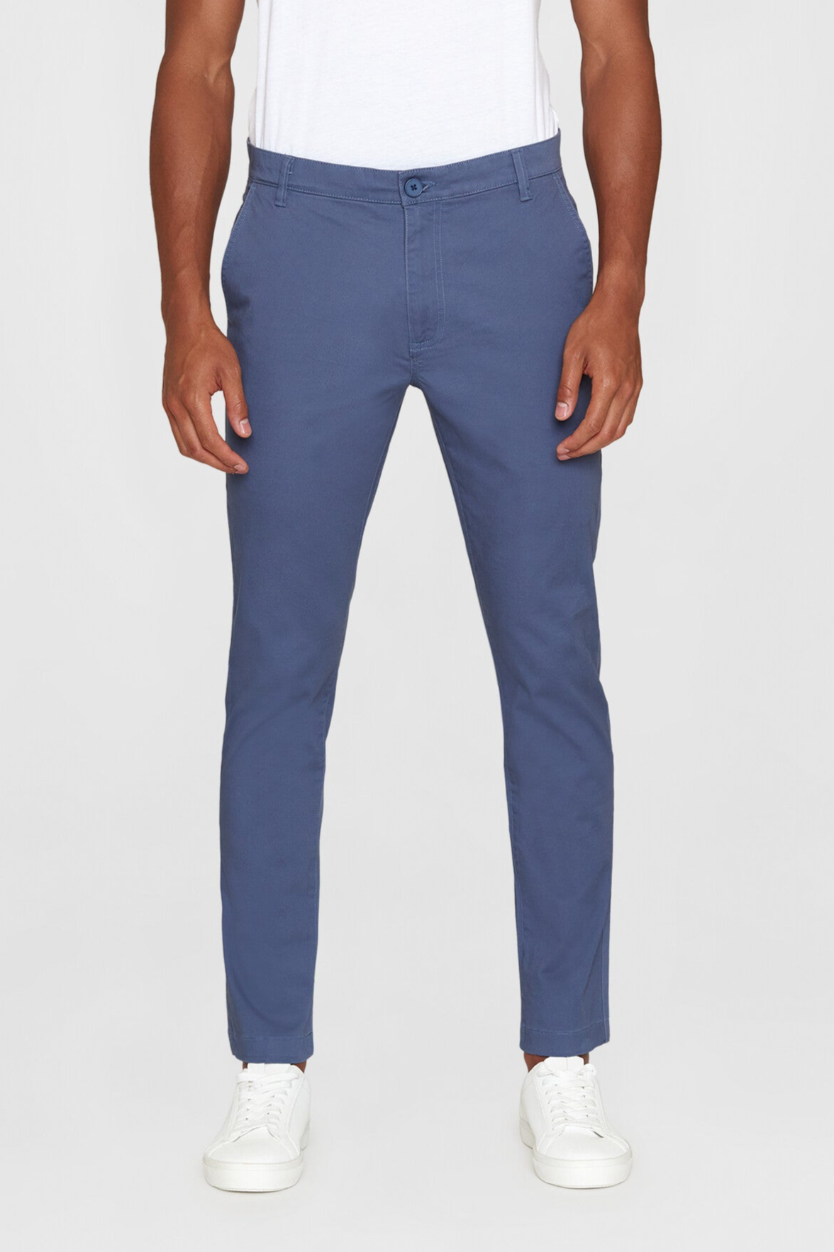 KnowledgeCotton Apparel Herren vegan Chino-Hose Luca Slim Twill Vintage Indigo