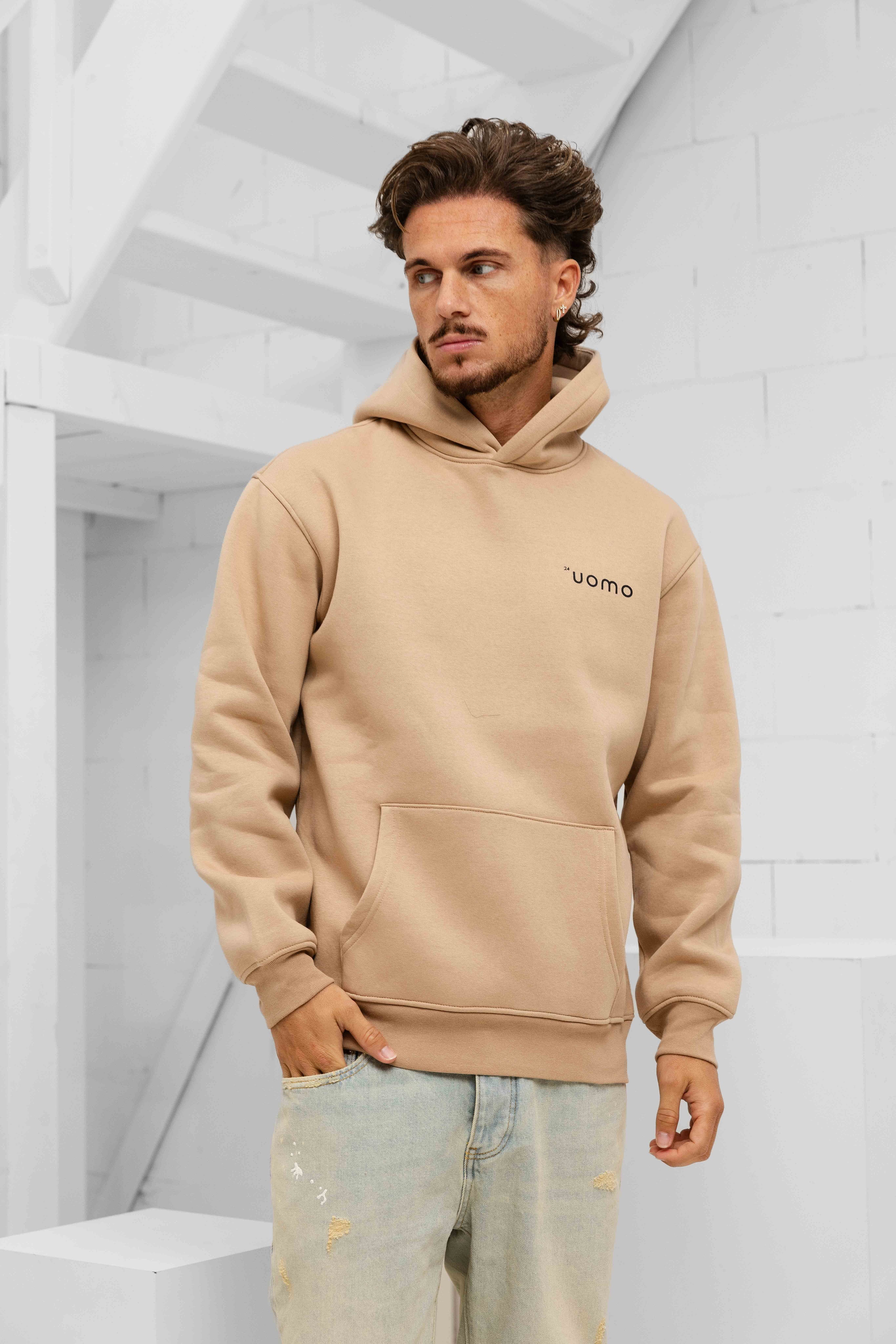 24 Uomo Basic Hoodie Mokka