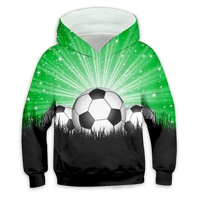 ETST WENDY 09 Jongens en meisjes vliegende voetbal 3D-print trendy hoodie, coole hiphop straatsport casual tops voor kinderen 120