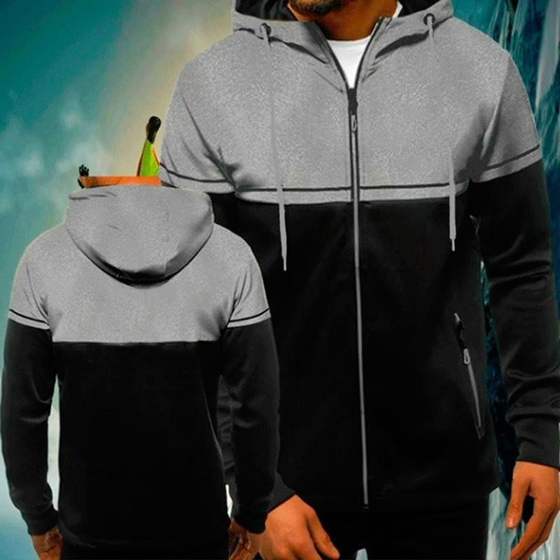 Cloth W 2024 Herfst en Winter Nieuwe Heren Casual Cardigan Capuchon Trui Jeugd Kleur Bijpassende Herenjas 3XL