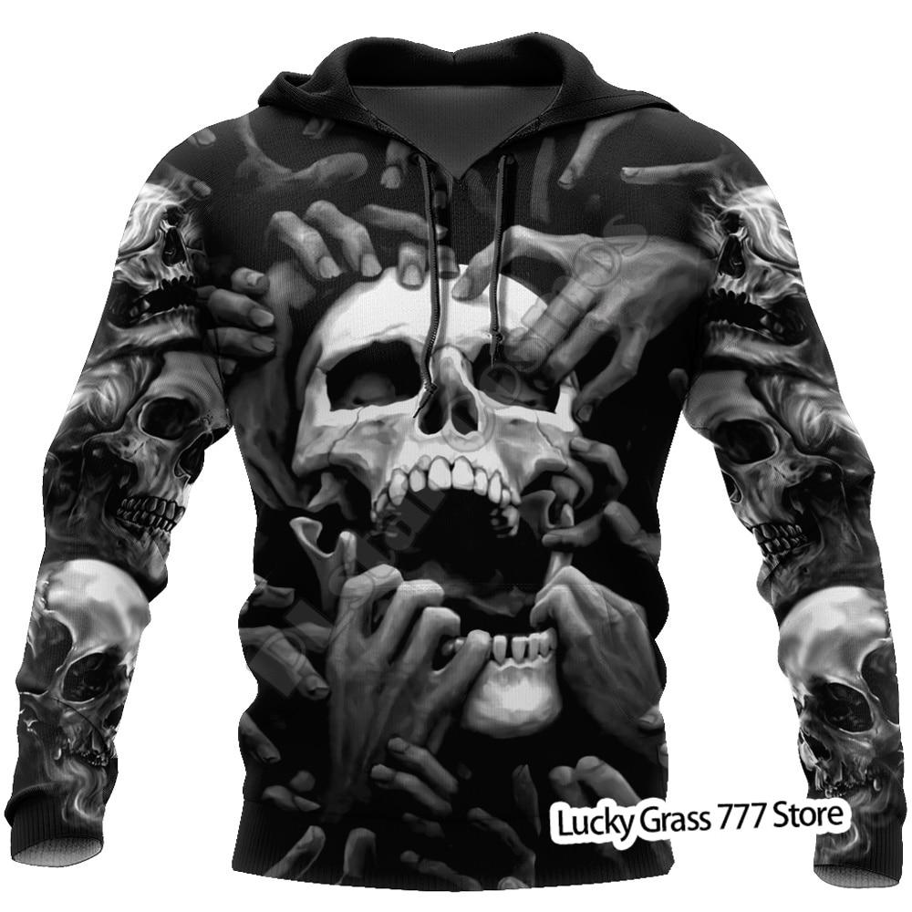 TIP723 Lente Herfst mannen Hoodies Sweatshirt 3D Print Reaper Schedel Engel En Demon Man Kleding Mode Toevallige Trui Mannelijke XXL