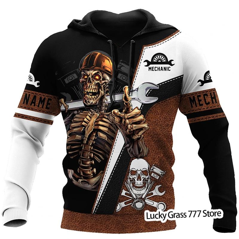 TIP723 Lente Herfst mannen Hoodies Sweatshirt 3D Print Reaper Schedel Engel En Demon Man Kleding Mode Toevallige Trui Mannelijke XXL