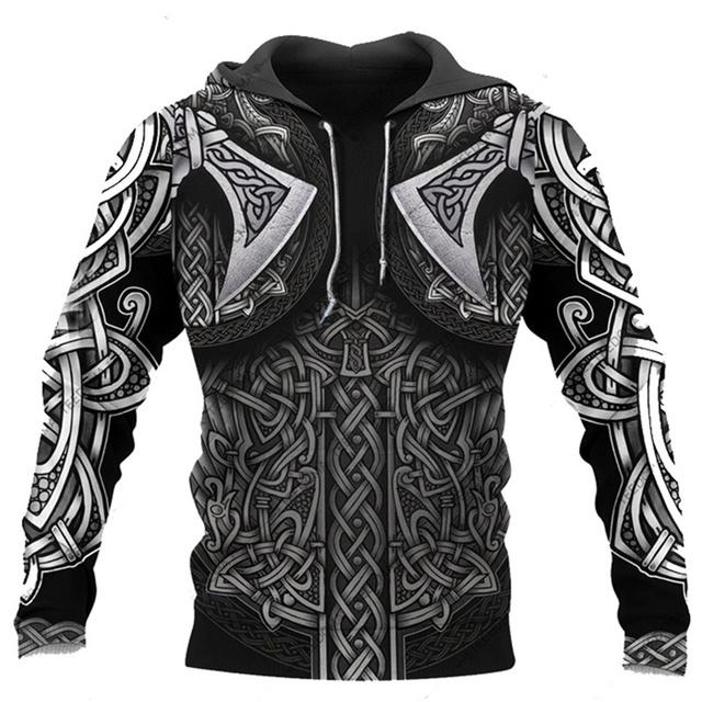 Factory Outlet Clothing Viking Hoody Heren Polerones 3D Gedrukt Hoodie Mannen Mode Oversized Hoodies Tops Lente Herfst Losse Vintage Kleding XL