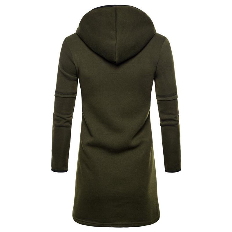 DERAM ONE Herfst en winter herenjack met lange mouwen, vest, capuchon, effen kleur, herenmode XL