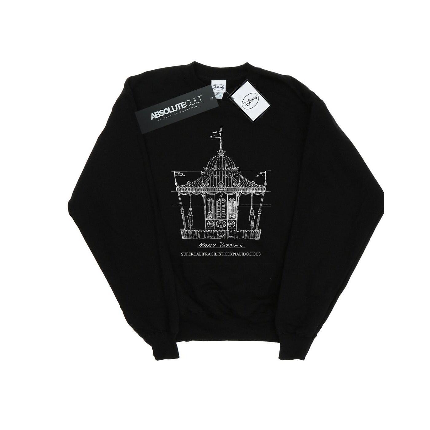 Disney heren Mary Poppins carrousel schets sweatshirt L zwart