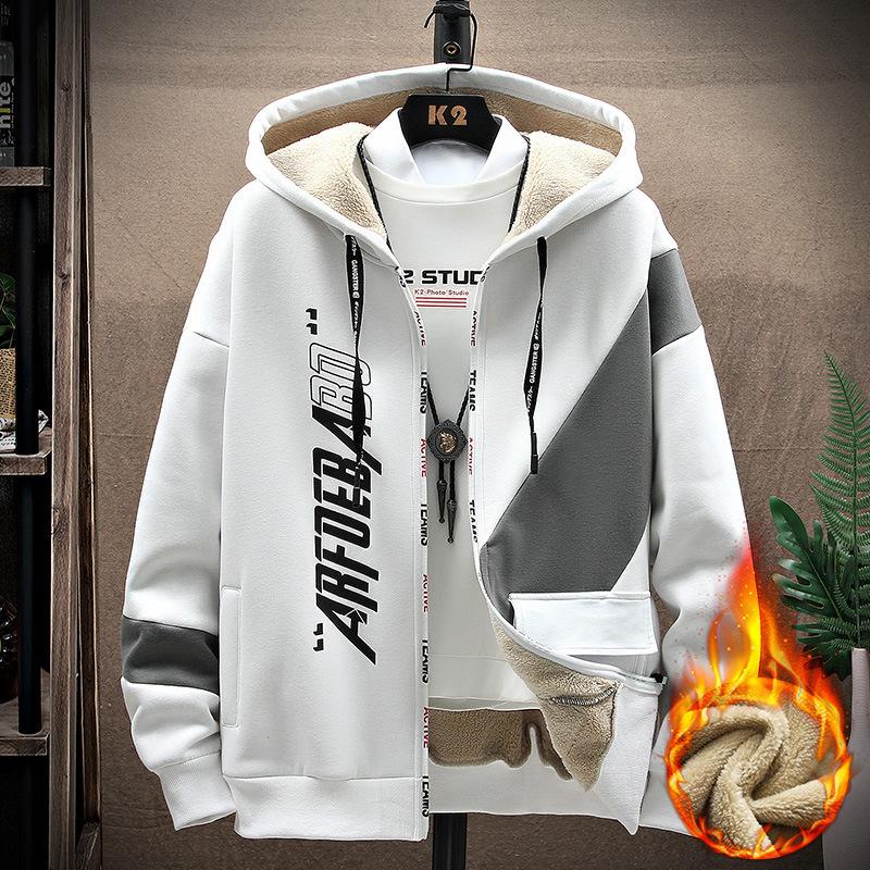 Smiling Men Clothing C Jas van lamswol en dikke wol, sporttop voor heren, warme hoodie XXXL