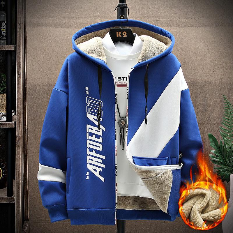 Smiling Men Clothing C Jas van lamswol en dikke wol, sporttop voor heren, warme hoodie XXXL