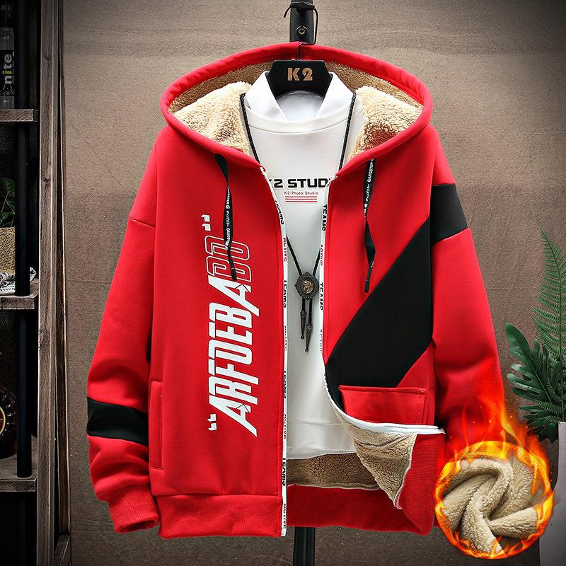 Smiling Men Clothing C Jas van lamswol en dikke wol, sporttop voor heren, warme hoodie XL