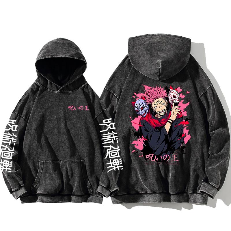ETST 012 Jujutsu Kaisen Satoru Gojo Sweatshirts Anime Heren Hoge Kwaliteit 100% Gewassen Katoenen Hoodie Winter Oversized Streetwear Kleding L