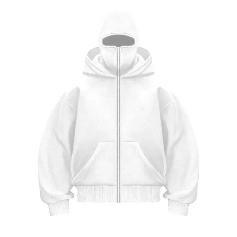 Jacket and Zipper Hoodie NO.1 Bivakmuts Heren Zip Hoodie Winter Warm Casual Sweatshirt Y2K met Capuchon Gezichtsmasker Rits Design Sportjack Buitenactiviteiten S