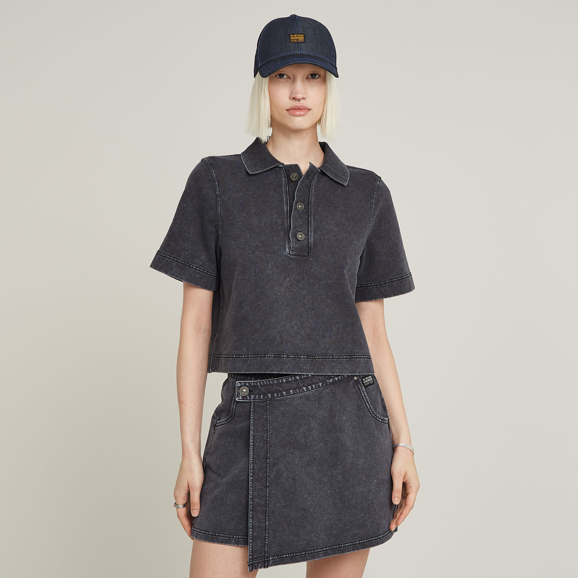 G-Star RAW Overdyed Polo Sweater - Zwart - Dames