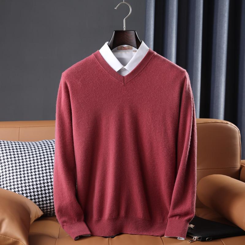 MIO-Fashion Heren Trui 100% Wol Winter Brei Pullover Herfst Trui Man Kasjmier Truien Gebreide Top Lange Mouw 2XL
