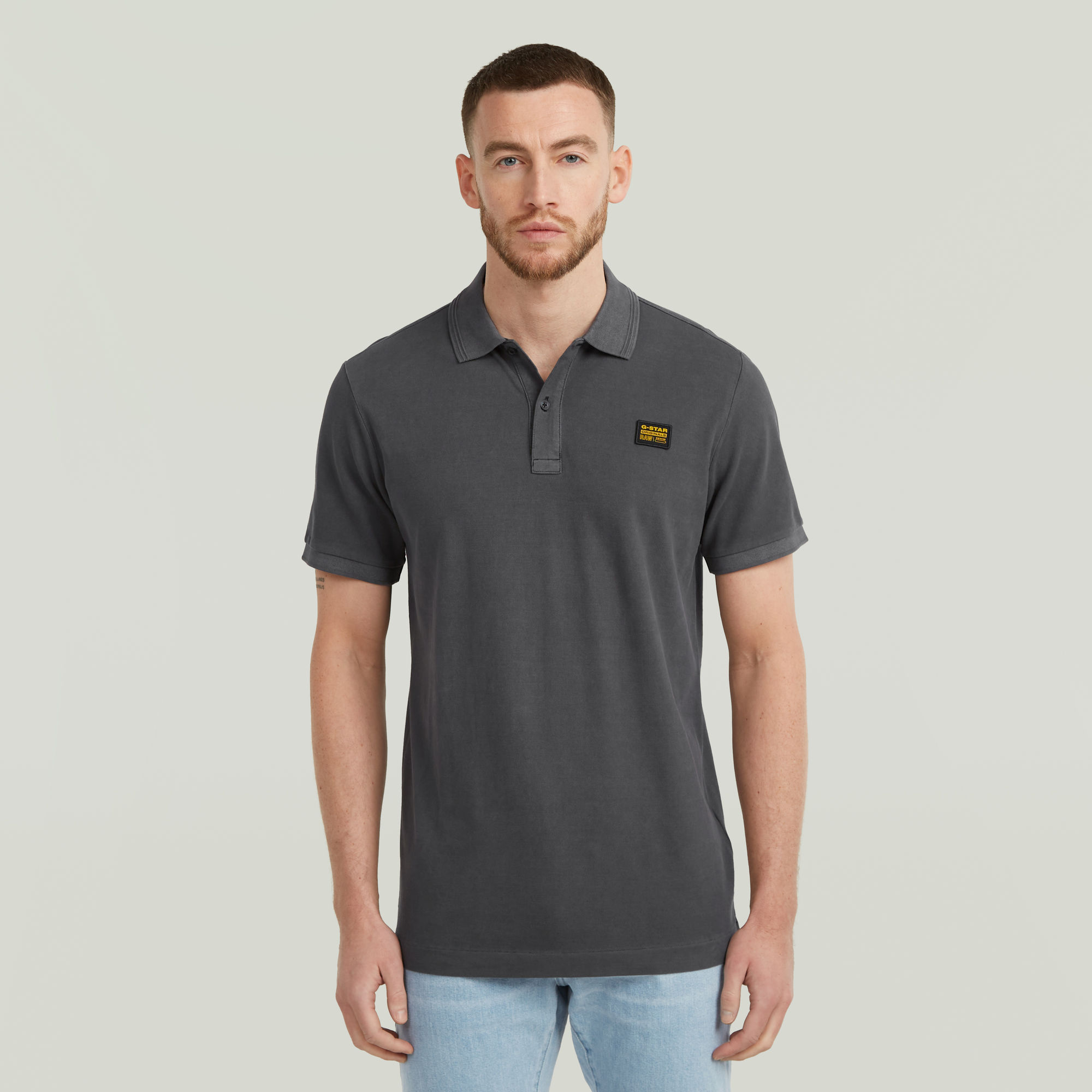 G-Star RAW Dunda Overdyed Slim Polo Badge - Zwart - Heren