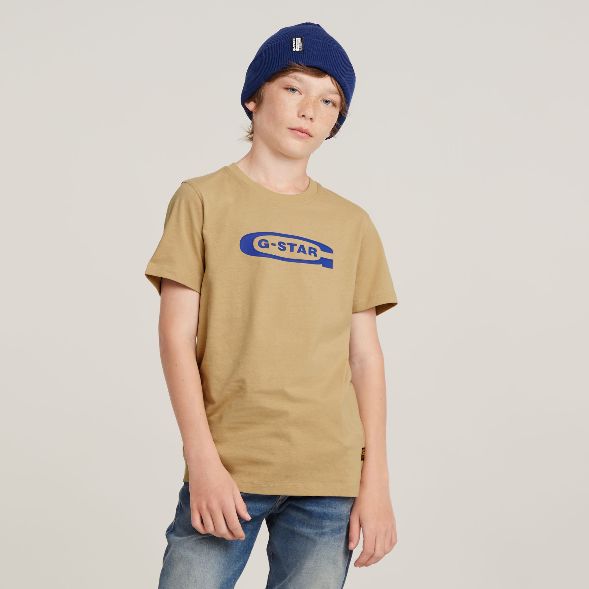 G-Star RAW Jongens T-Shirt Regular - Beige - jongens