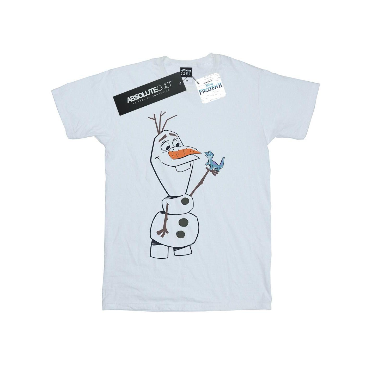 Disney Frozen 2 Olaf en Salamander katoenen T-shirt voor meisjes 7-8 Years wit