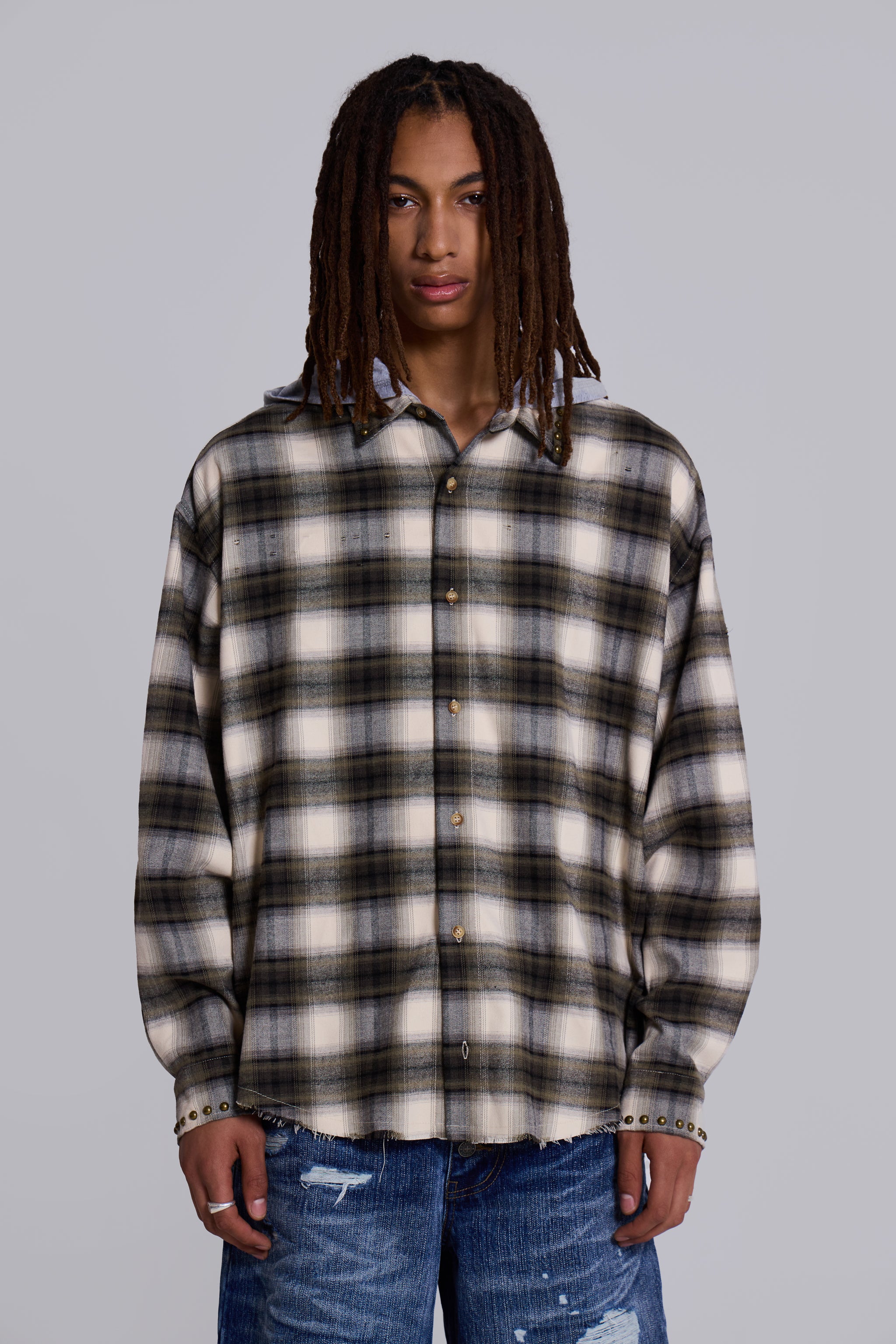 Jaded Man Taku Hooded Flannel Shirt