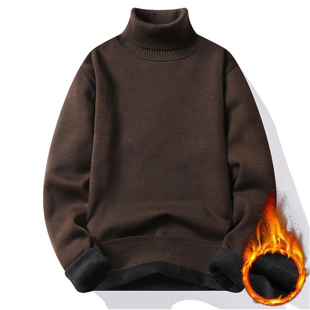 KING BILLION Winter Fleece Warme Truien Heren Coltrui Gebreide Pullovers Breiwerk Dikker Heren Casual Jumper Slim Fit Pure Trui Asian XXXXL