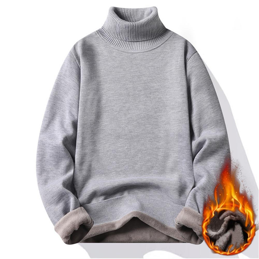 KING BILLION Winter Fleece Warme Truien Heren Coltrui Gebreide Pullovers Breiwerk Dikker Heren Casual Jumper Slim Fit Pure Trui Asian L