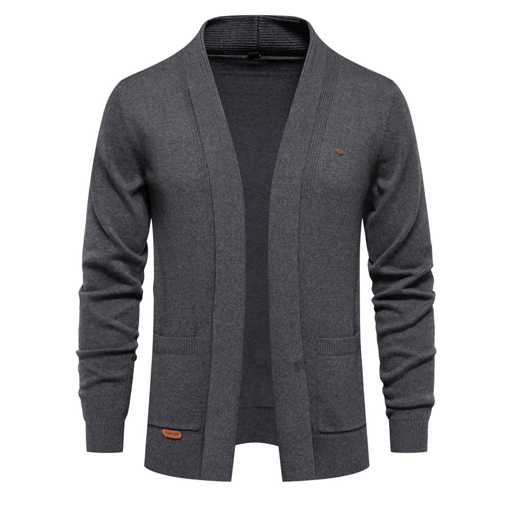 AIOPESON Men Fashion 2023 Nieuwe Winter Katoenen Vest voor Mannen Kwaliteit Heren Trui Mode Turn Down Kraag Gebreide Truien voor Mannen L 75-85 kg