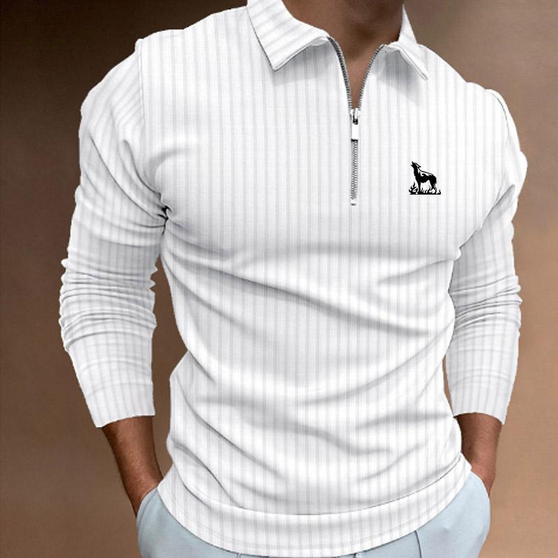 Bengbukulun Mode Mannen Casual Lange Mouw Rits Poloshirt Mannen Revers Sneldrogend Poloshirt. XL
