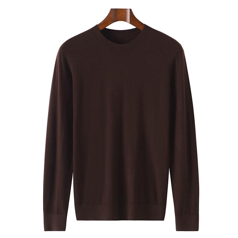 QingHe Cashmere Heren kasjmiertrui Qinghe kasjmier 50% moerbeizijde 50% wol heren herfst- en winter kasjmiertrui zacht en warm XL